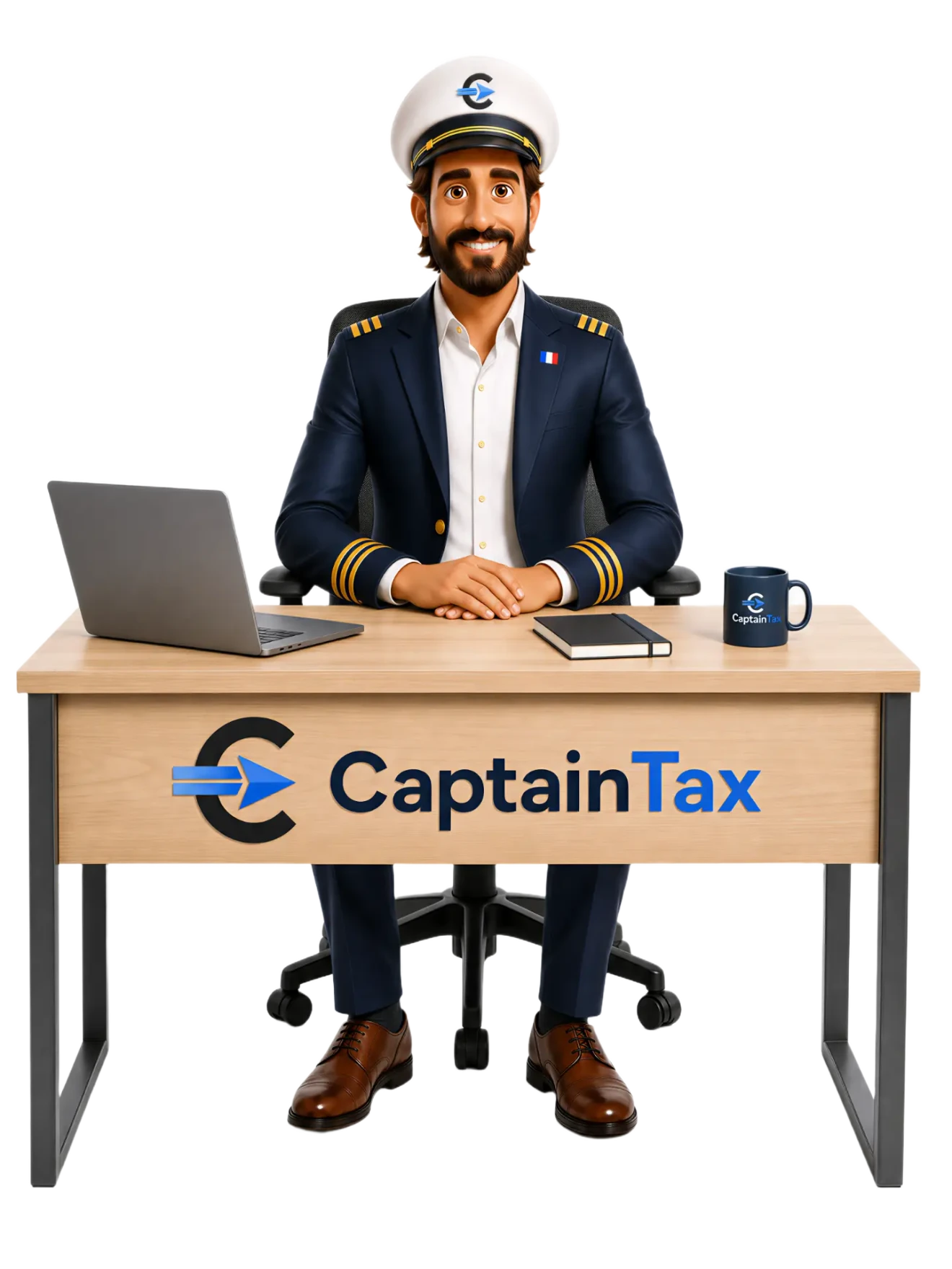 Le Captain de CaptainTax à son bureau