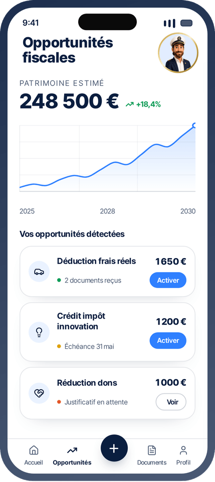 Aperçu de l'application CaptainTax
